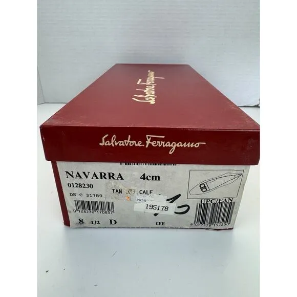 Salvatore Ferragamo Navarra Women's Shoes DE 29145 149 10 B Tan/Gold