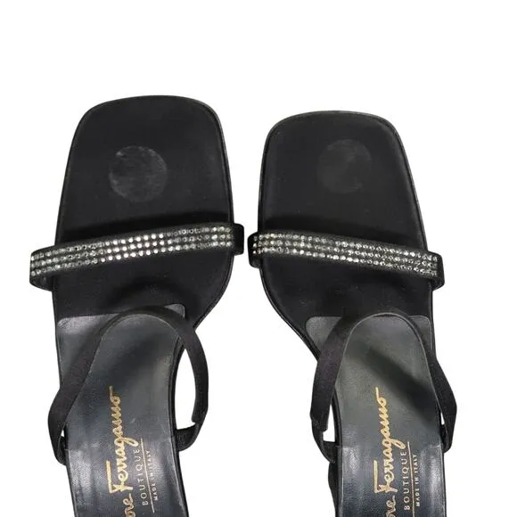 Salvatore Ferragamo Shoes Women 10 Pump Sandal Square Toe Formal Fashion Classic