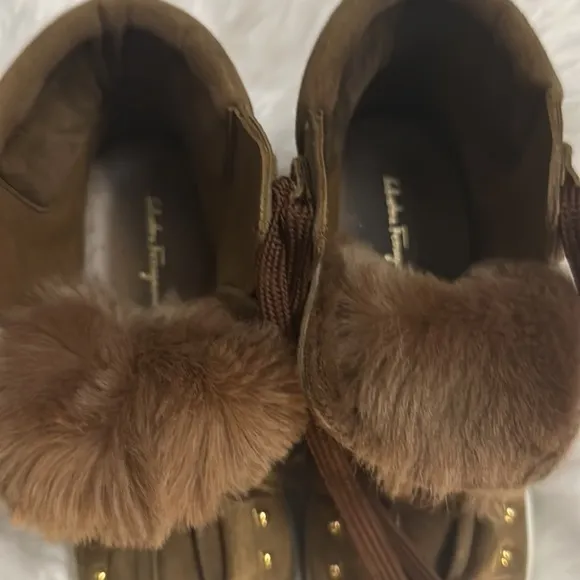 SALVATORE FERRAGAMO SOLDA SUEDE FUR SNEAKERS BOOTS