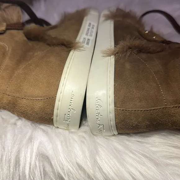 SALVATORE FERRAGAMO SOLDA SUEDE FUR SNEAKERS BOOTS