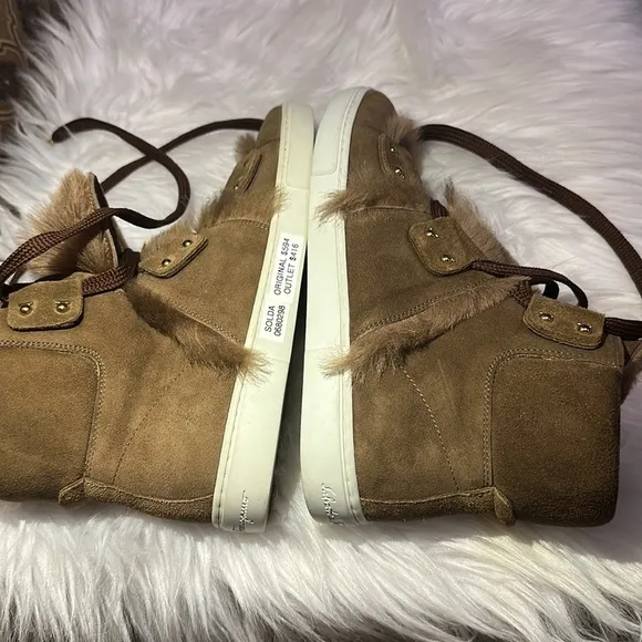 SALVATORE FERRAGAMO SOLDA SUEDE FUR SNEAKERS BOOTS