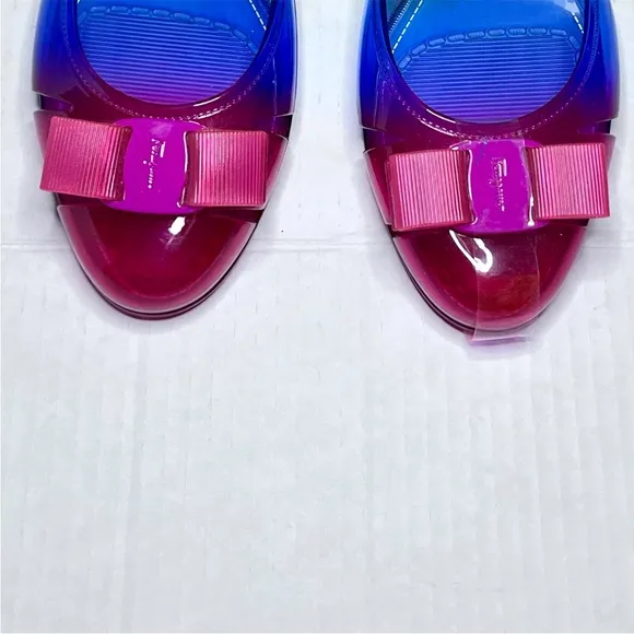 Salvatore Ferragamo Vara Rainbow Jelly Flats
