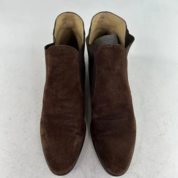 Salvatore Ferragamo Womens Espresso Brown Suede Boots US 7 AA Ankle Chelsea Boot