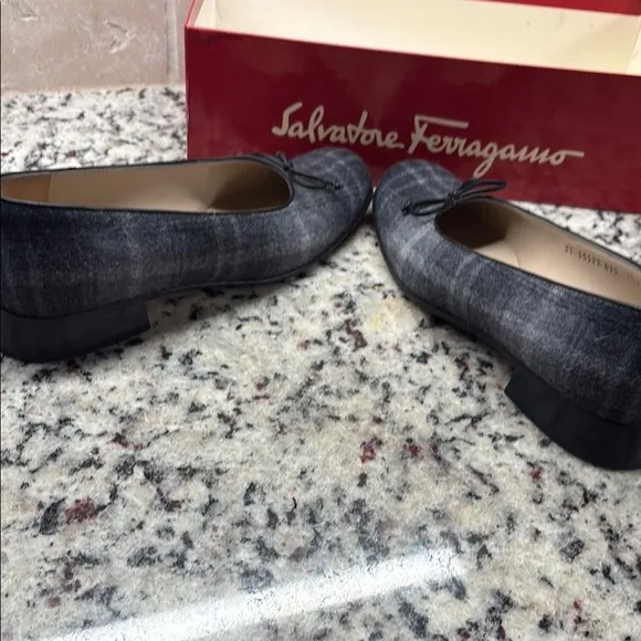Salvatore Ferragamo Women's Gray Plaid Shoes