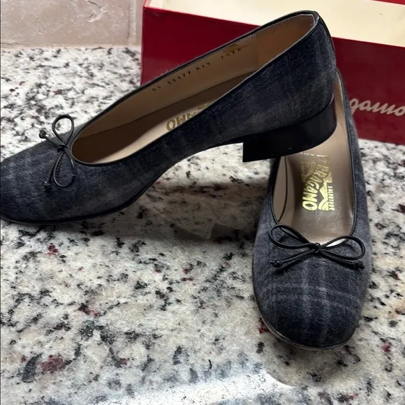 Salvatore Ferragamo Women's Gray Plaid Shoes