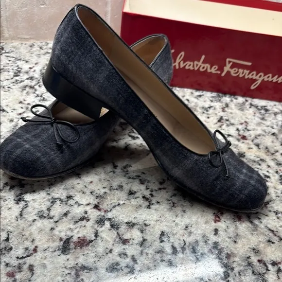 Salvatore Ferragamo Women's Gray Plaid Shoes