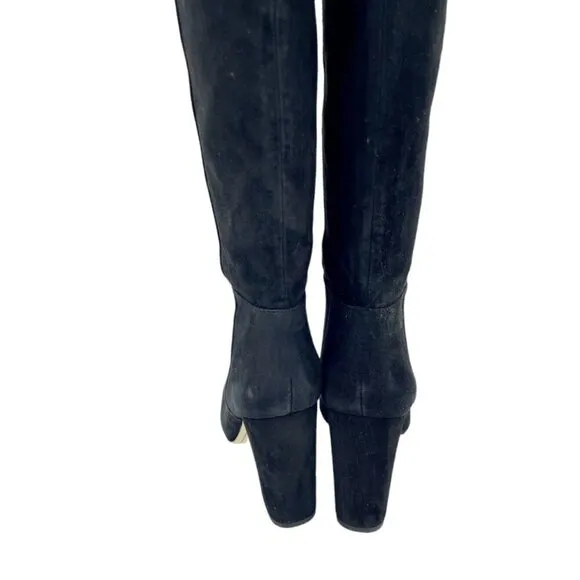 Sam Edelman Black Suede Leather Knee-High Tall Boots Pull On Sz 6 New $225