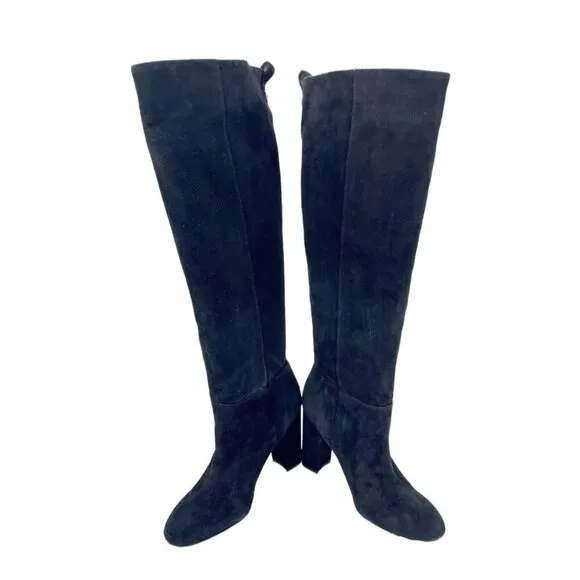 Sam Edelman Black Suede Leather Knee-High Tall Boots Pull On Sz 6 New $225