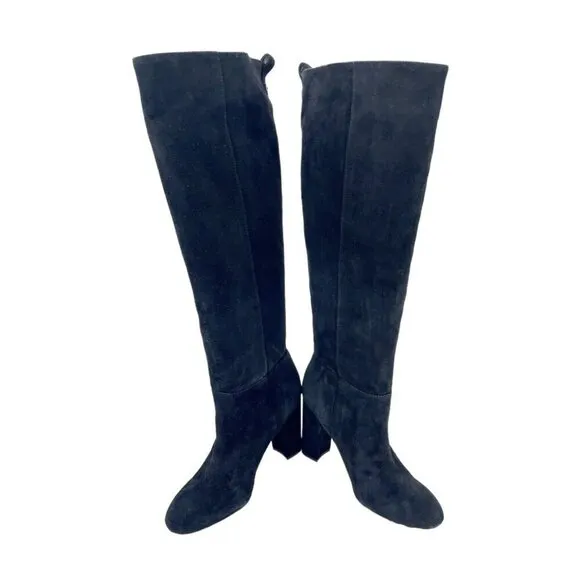 Sam Edelman Black Suede Leather Knee-High Tall Boots Pull On Sz 6 New $225
