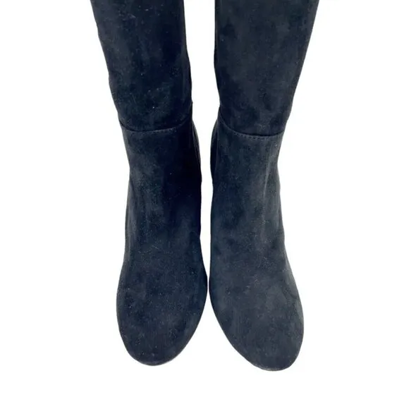 Sam Edelman Black Suede Leather Knee-High Tall Boots Pull On Sz 6 New $225