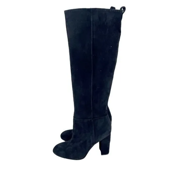 Sam Edelman Black Suede Leather Knee-High Tall Boots Pull On Sz 6 New $225