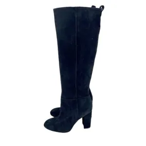 Sam Edelman Black Suede Leather Knee-High Tall Boots Pull On Sz 6 New $225
