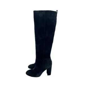 Sam Edelman Black Suede Leather Knee-High Tall Boots Pull On Sz 6.5 New