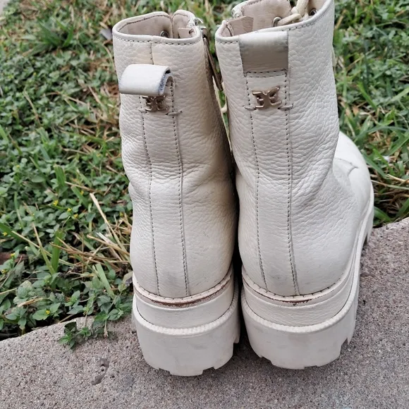 Sam  Edelman  Combat Boots women size 8 Cream