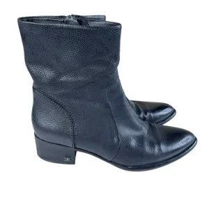 Sam Edelman Hilary Black Pebbled Leather Ankle Boots Size 9.5