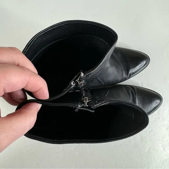 Sam Edelman Hilary Black Pebbled Leather Ankle Boots Size 9.5