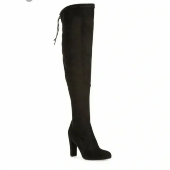 Sam Edelman Kent Black heeled Over the Knee faux suede Boots size 10
