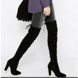 Sam Edelman Kent Black heeled Over the Knee faux suede Boots size 10
