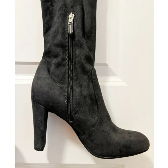 Sam Edelman Kent Black heeled Over the Knee faux suede Boots size 10