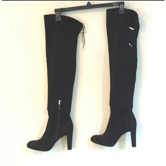 Sam Edelman Kent Black heeled Over the Knee faux suede Boots size 10