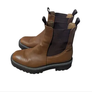 Sam Edelman Laguna Lug Sole Chelsea Boots Cognac Chestnut 7.5