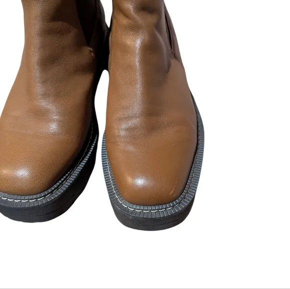 Sam Edelman Laguna Lug Sole Chelsea Boots Cognac Chestnut 7.5