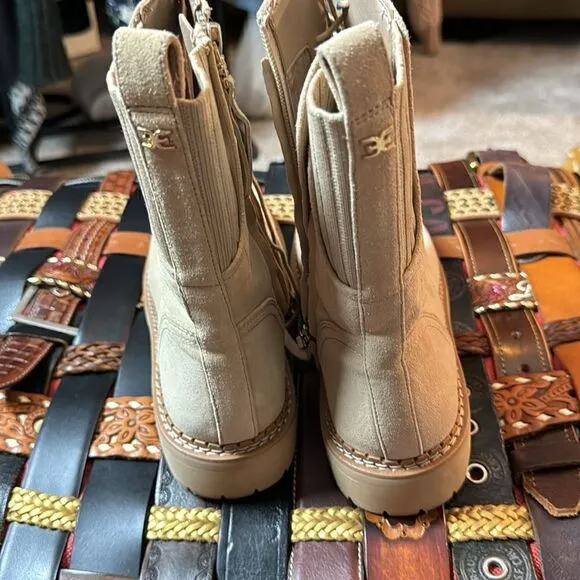 SAM EDELMAN • Lex Suede Boots in Sesame size 9