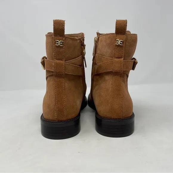 Sam Edelman Nolynn Buckle Zipper Ankle Boots in Saddle Suede - NWT