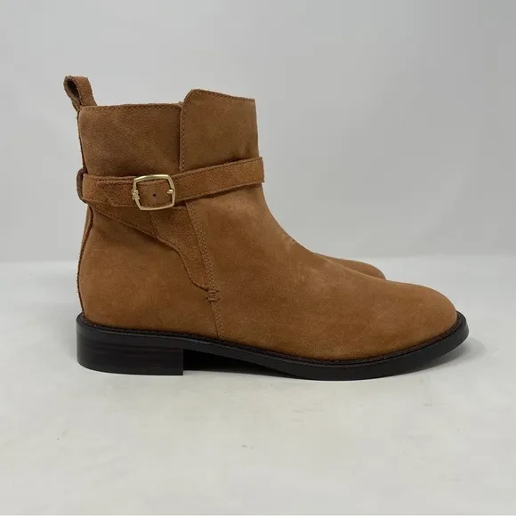 Sam Edelman Nolynn Buckle Zipper Ankle Boots in Saddle Suede - NWT