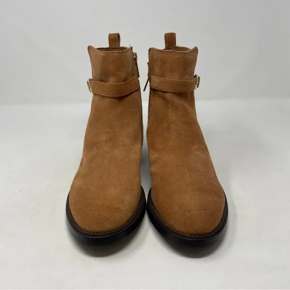 Sam Edelman Nolynn Buckle Zipper Ankle Boots in Saddle Suede - NWT