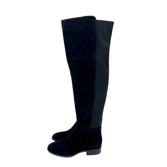 Sam Edelman Pam Black Suede Leather Over the Knee Black Boots Sz 8.5 New