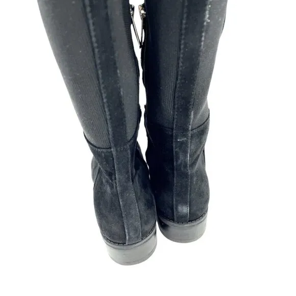 Sam Edelman Pam Black Suede Leather Over the Knee Black Boots Sz 8.5 New