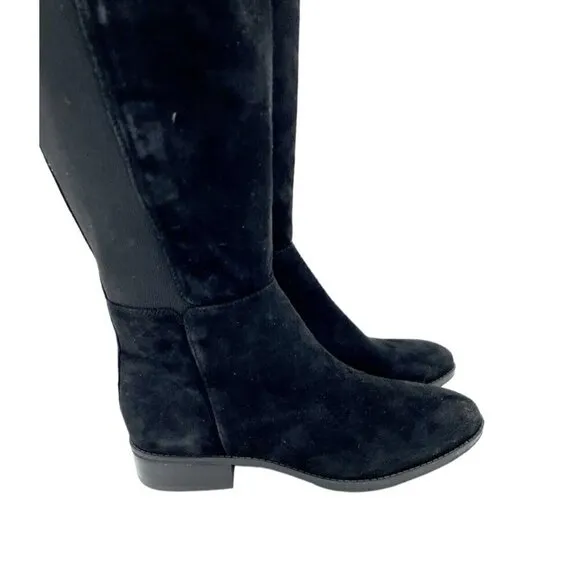 Sam Edelman Pam Black Suede Leather Over the Knee Black Boots Sz 8.5 New