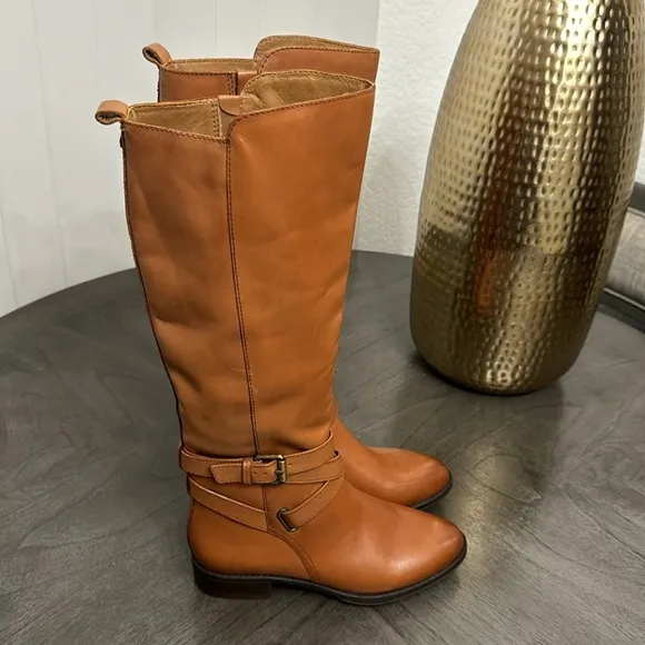 SAM EDELMAN Pansy Leather Knee Boots
