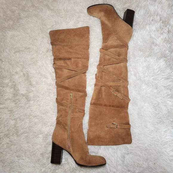 Sam Edelman Sable Boots in Camel Suede