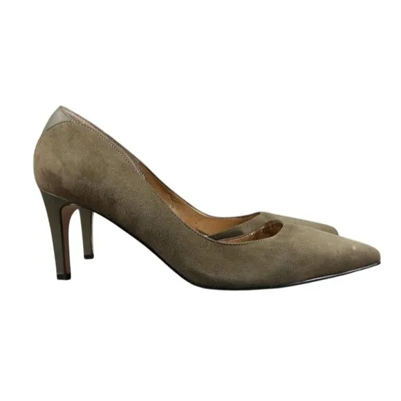 Sam Edelman Shoes Womens 11 Pumps Dorsay Heels Pointed Toe Suede Green Fashion