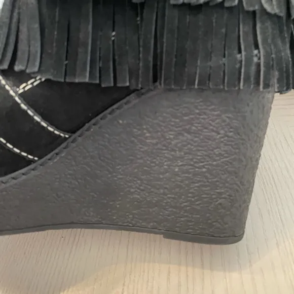 Sam Edelman Suede Leather Wedge‎ Boots beaded Sz 9 Perfect Condition!