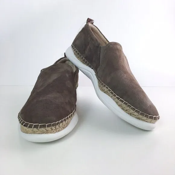 Sam Edelman Women 8.5 Kassie Sneakers Brown Low Top Slip On Suede Espadrille NEW