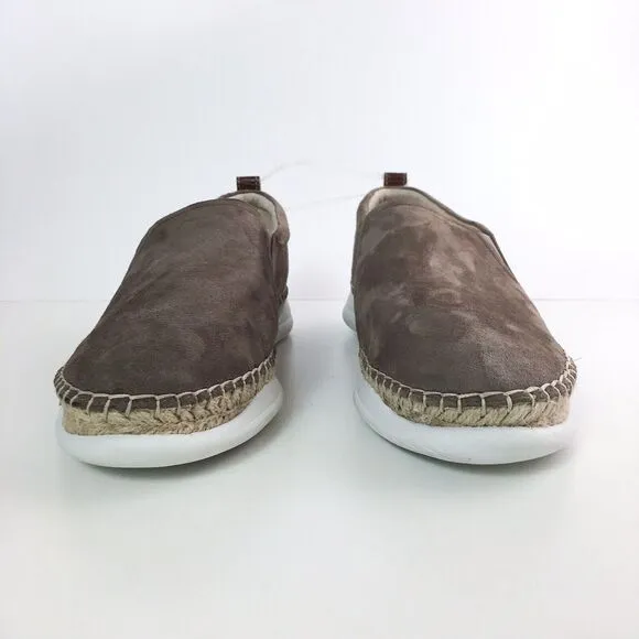 Sam Edelman Women 8.5 Kassie Sneakers Brown Low Top Slip On Suede Espadrille NEW