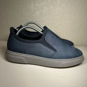 Samuel Hubbard Mens 10 Flight Slip-On Shoes Blue Leather Slip Resistant Elastic