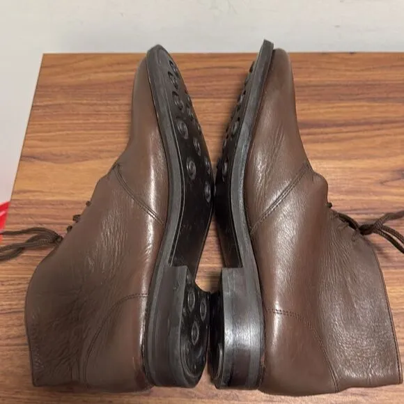 Samuel Windsor Handmade Brown Leather Lace Up Ankle Boots. Mens size 12.