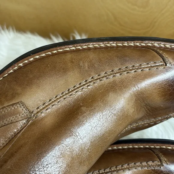Sandro Moscoloni Brown Plain Toe Slip On Dress Shoes 14 Men’s