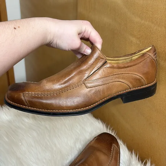 Sandro Moscoloni Brown Plain Toe Slip On Dress Shoes 14 Men’s