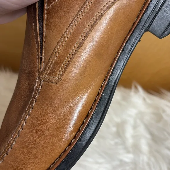 Sandro Moscoloni Brown Plain Toe Slip On Dress Shoes 14 Men’s