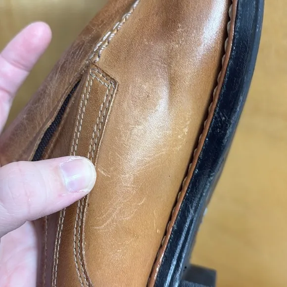 Sandro Moscoloni Brown Plain Toe Slip On Dress Shoes 14 Men’s