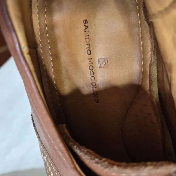 Sandro Moscoloni Willy Split Toe Derby Dress Shoes Mens 12D Brown Tan Leather