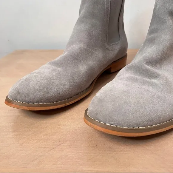 Santimon Men's Suede 5&quot; Chelsea Boot Gray Size 10 (27.5 cm)