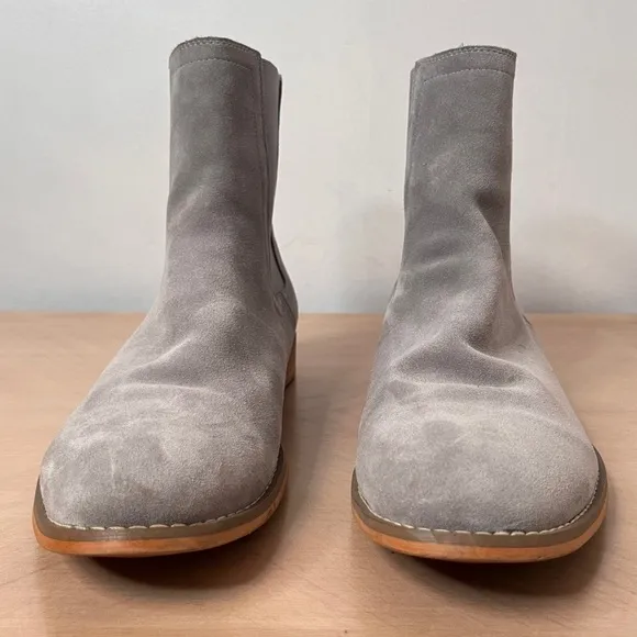 Santimon Men's Suede 5&quot; Chelsea Boot Gray Size 10 (27.5 cm)