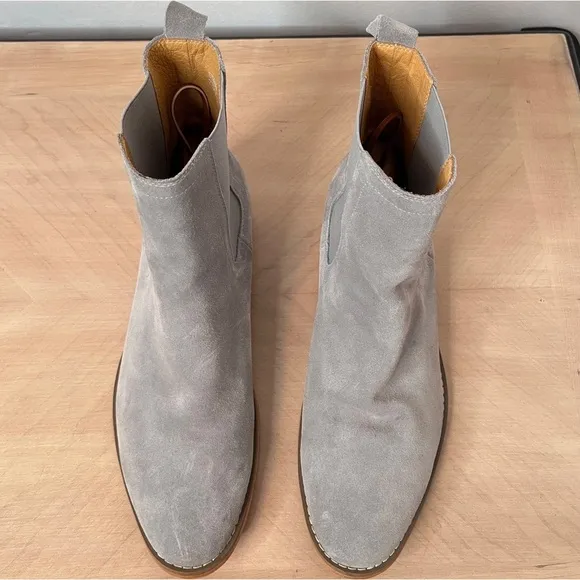 Santimon Men's Suede 5&quot; Chelsea Boot Gray Size 10 (27.5 cm)