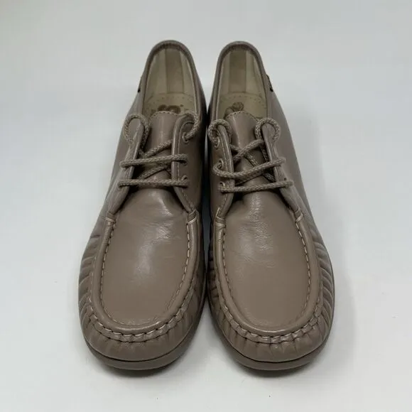 SAS Bounce Shoes Womens 11 M Beige Brown Leather Comfort Lace Up Casual Granny